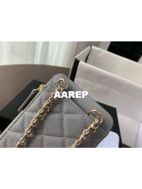 Replica Chanel Classic Clutch With Chain Grained Calfskin AP0990 Grey 7