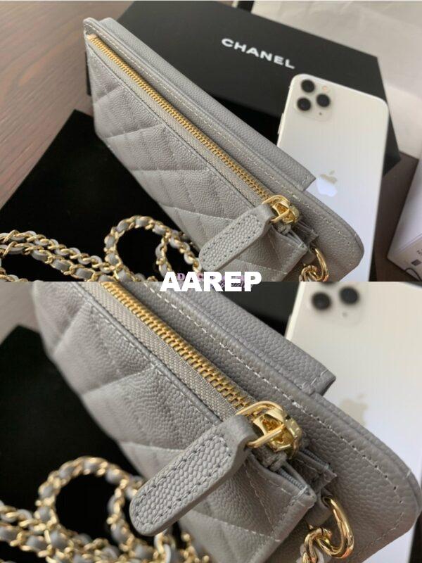 Replica Chanel Classic Clutch With Chain Grained Calfskin AP0990 Grey 8