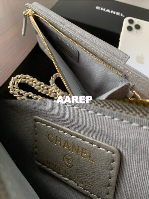 Replica Chanel Classic Clutch With Chain Grained Calfskin AP0990 Grey 9