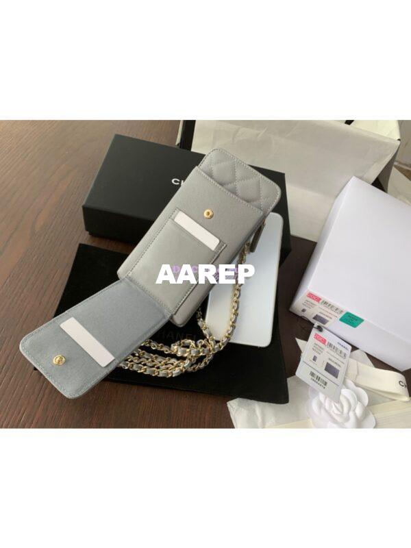 Replica Chanel Classic Clutch With Chain Grained Calfskin AP0990 Grey 10