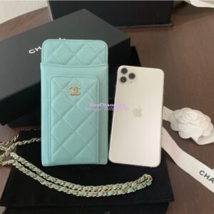 Replica Chanel Classic Clutch With Chain Grained Calfskin AP0990 Blue 2