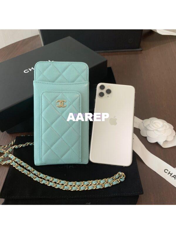 Replica Chanel Classic Clutch With Chain Grained Calfskin AP0990 Blue 2