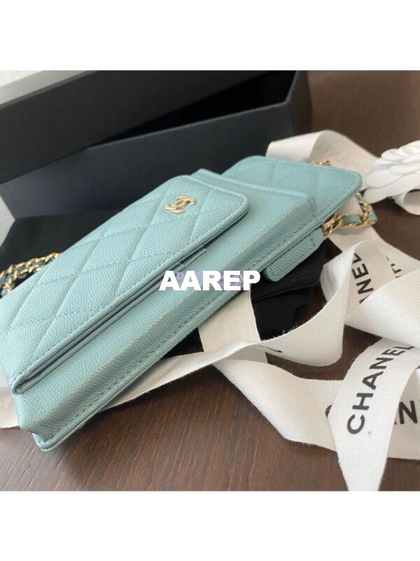 Replica Chanel Classic Clutch With Chain Grained Calfskin AP0990 Blue 4