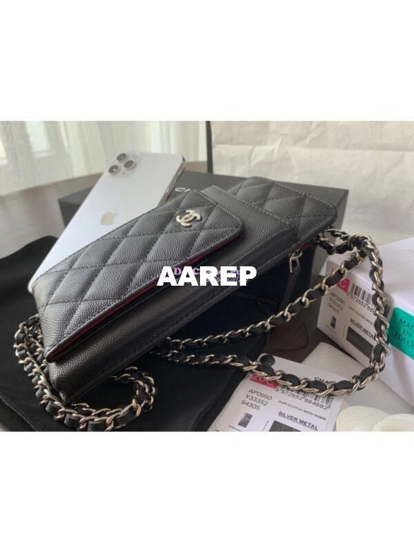 Replica Chanel Classic Clutch With Chain Grained Calfskin AP0990 Black 6