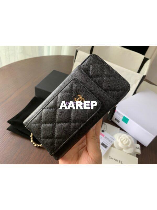 Replica Chanel Classic Clutch With Chain Grained Calfskin AP0990 Black 12