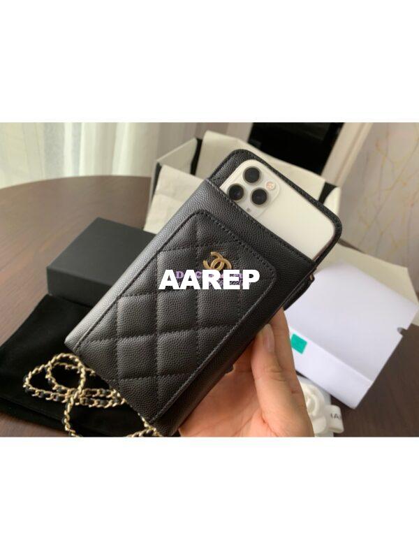 Replica Chanel Classic Clutch With Chain Grained Calfskin AP0990 Black 13