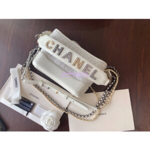 Replica Chanel 19s Gabrielle Hobo Bag White AS0865 2