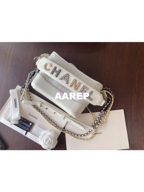 Replica Chanel 19s Gabrielle Hobo Bag White AS0865 2