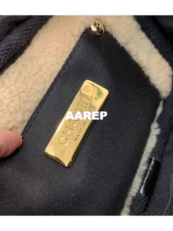 Replica Chanel CC Crumpled Shearling Waist Bag AS0406 Beige 12