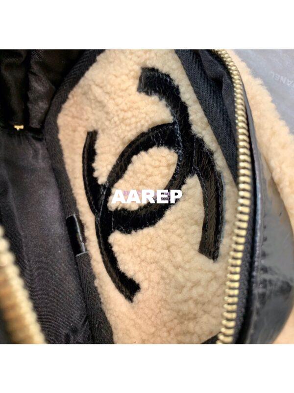 Replica Chanel CC Crumpled Shearling Waist Bag AS0406 Beige 13