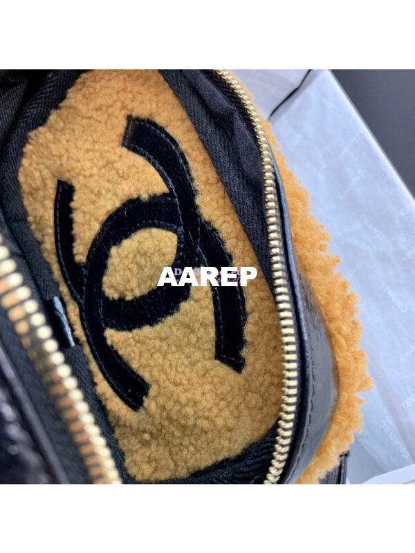 Replica Chanel CC Crumpled Shearling Waist Bag AS0406 Brown 12