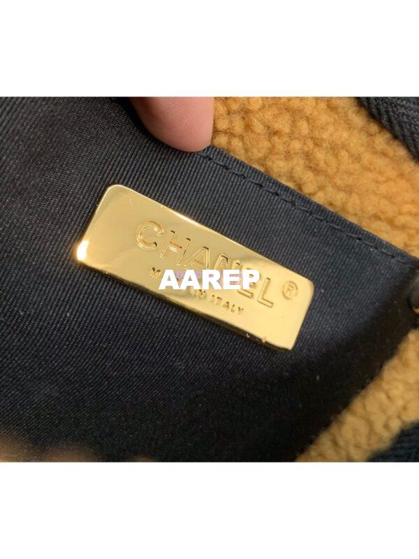 Replica Chanel CC Crumpled Shearling Waist Bag AS0406 Brown 13