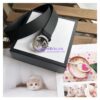 Replica Gucci Leather belt with interlocking G 368186