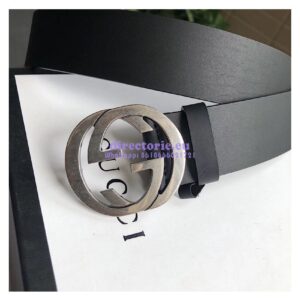 Replica Gucci Leather belt with interlocking G 368186 2
