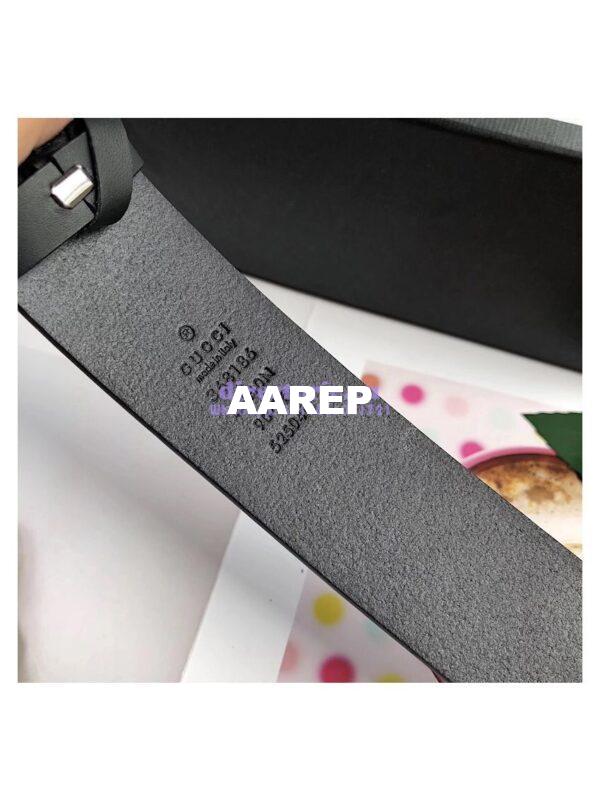 Replica Gucci Leather belt with interlocking G 368186 5