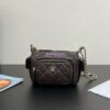 Replica Chanel 24P Small Camera Case Shiny Crumpled Lambskin AS5220 Dark Beige