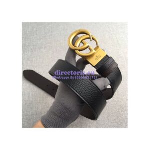 Replica Gucci Reversible leather belt with Double G buckle 474350
