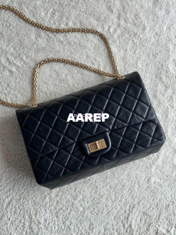Replica Chanel Reissue 2.55 Maxi Classic Flap Bag in Aged Calfskin in Black 1119 3
