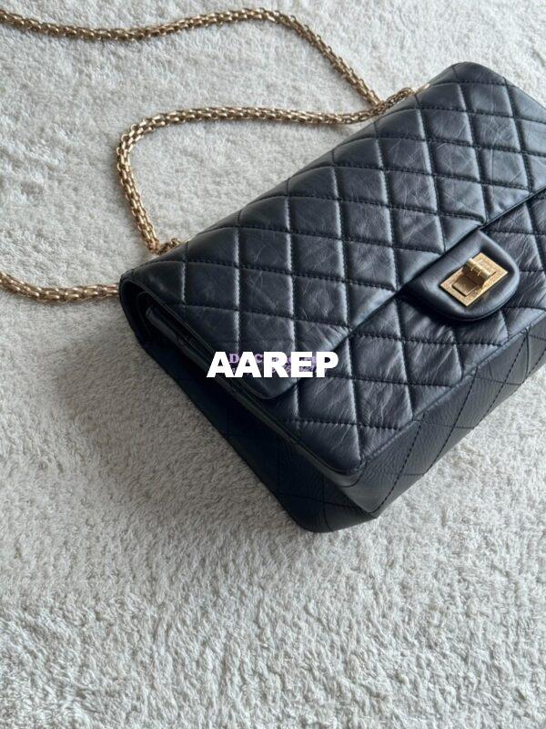 Replica Chanel Reissue 2.55 Maxi Classic Flap Bag in Aged Calfskin in Black 1119 4
