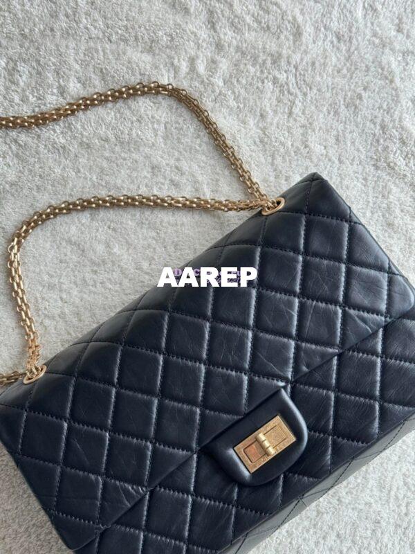 Replica Chanel Reissue 2.55 Maxi Classic Flap Bag in Aged Calfskin in Black 1119 5