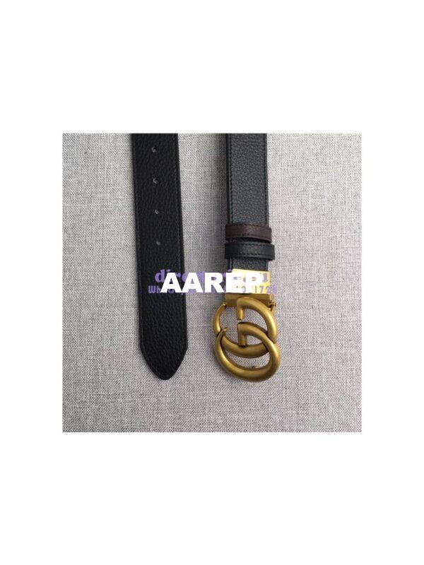 Replica Gucci Reversible leather belt with Double G buckle 474350 11