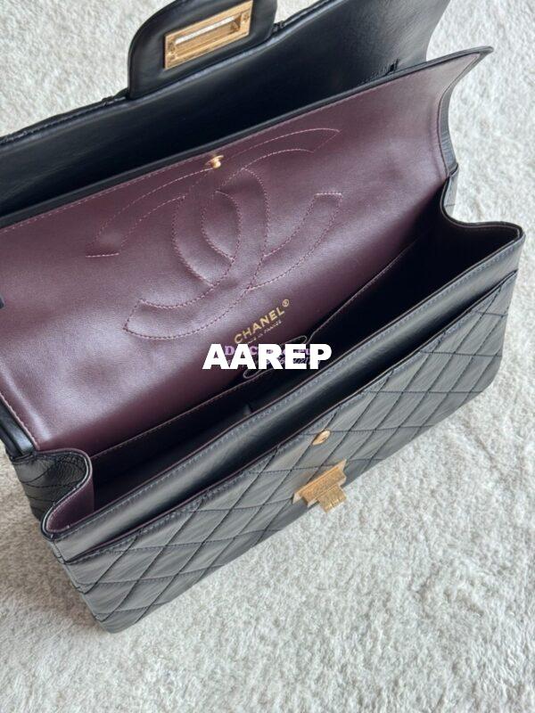 Replica Chanel Reissue 2.55 Maxi Classic Flap Bag in Aged Calfskin in Black 1119 11