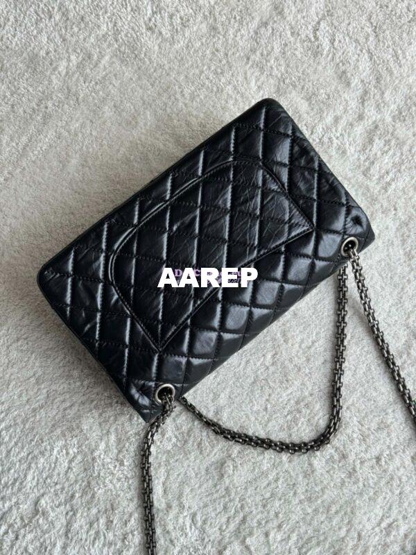 Replica Chanel Reissue 2.55 Large Classic Flap Bag in Aged Calfskin All Black 1113 5
