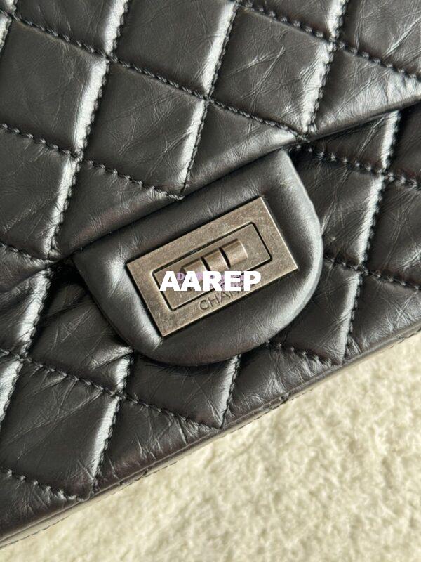 Replica Chanel Reissue 2.55 Large Classic Flap Bag in Aged Calfskin All Black 1113 7