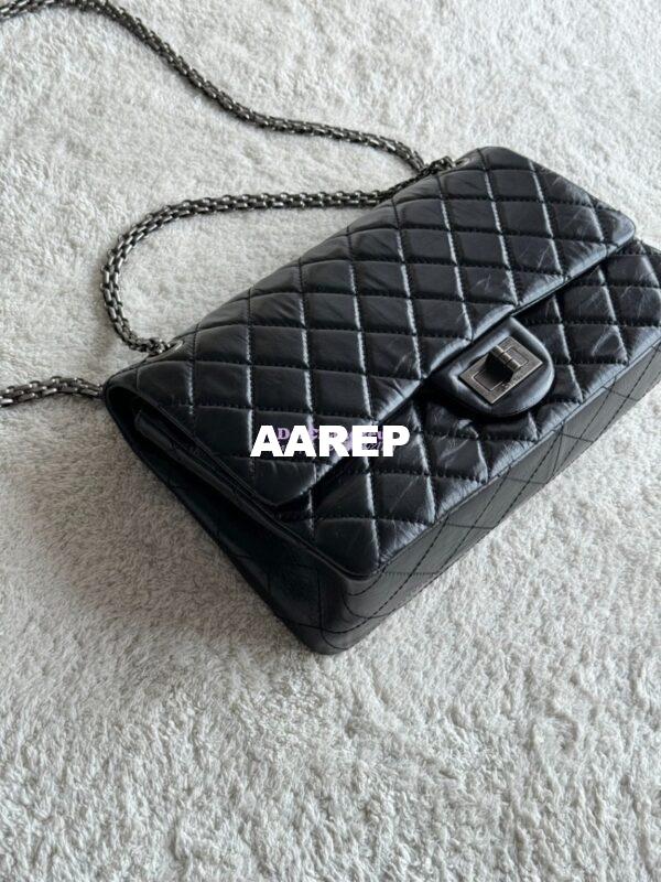 Replica Chanel Reissue 2.55 Large Classic Flap Bag in Aged Calfskin All Black 1113 8