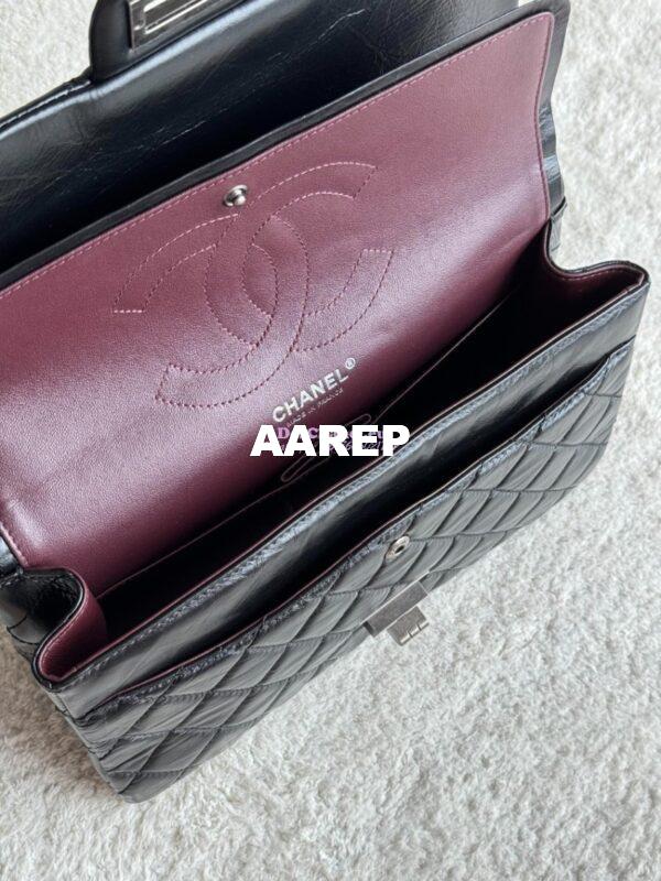 Replica Chanel Reissue 2.55 Large Classic Flap Bag in Aged Calfskin All Black 1113 11
