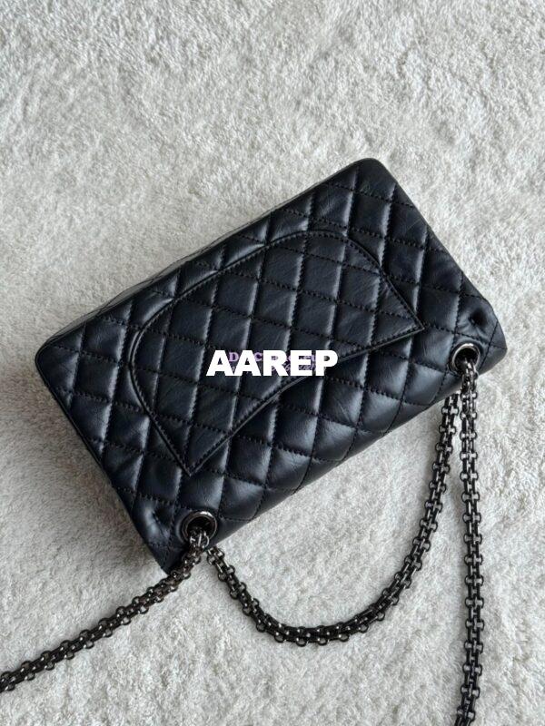 Replica Chanel Reissue 2.55 Classic Flap Bag in Aged Calfskin in All Black 9