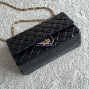 Replica Chanel Reissue 2.55 Large Classic Flap Bag in Aged Calfskin in Black 1113 2