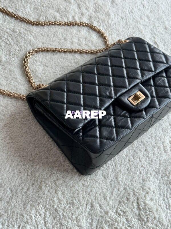 Replica Chanel Reissue 2.55 Large Classic Flap Bag in Aged Calfskin in Black 1113 3