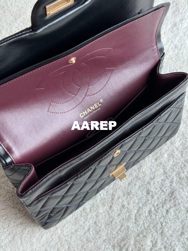 Replica Chanel Reissue 2.55 Large Classic Flap Bag in Aged Calfskin in Black 1113 6
