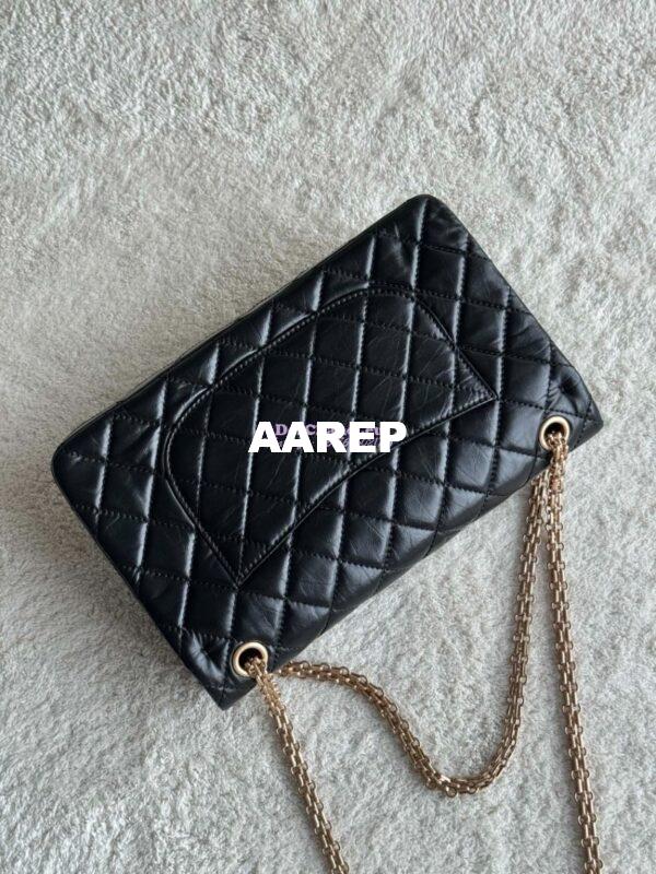 Replica Chanel Reissue 2.55 Large Classic Flap Bag in Aged Calfskin in Black 1113 7
