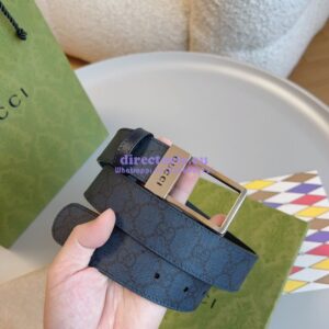 Replica Gucci GG Supreme 35mm Canvas Belt with Rectangular Buckle 722370