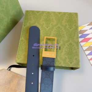 Replica Gucci GG Supreme 35mm Canvas Belt with Rectangular Buckle 722370 2