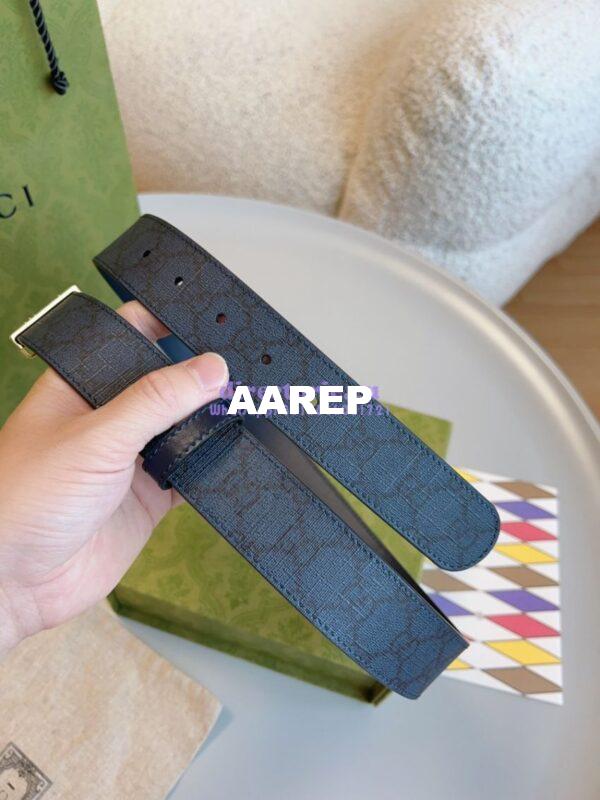 Replica Gucci GG Supreme 35mm Canvas Belt with Rectangular Buckle 722370 8