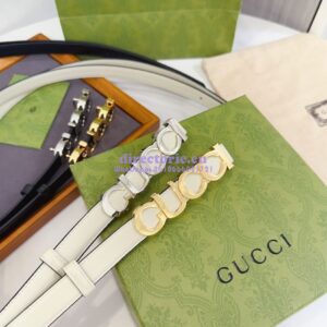 Replica Gucci Logo Buckle Thin Belt Leather 751600