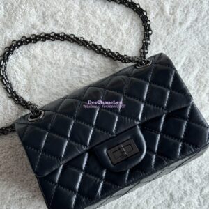 Replica Chanel Reissue 2.55 Small Flap Bag in Aged Calfskin All Black 2