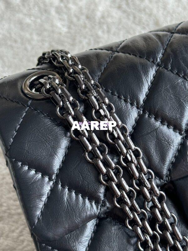 Replica Chanel Reissue 2.55 Small Flap Bag in Aged Calfskin All Black 6