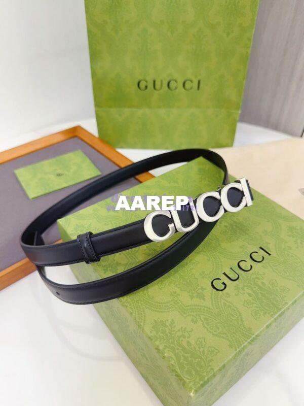 Replica Gucci Logo Buckle Thin Belt Leather 751600 10
