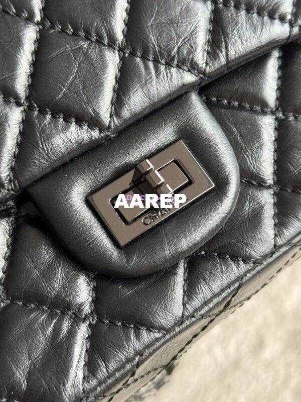 Replica Chanel Reissue 2.55 Small Flap Bag in Aged Calfskin All Black 7