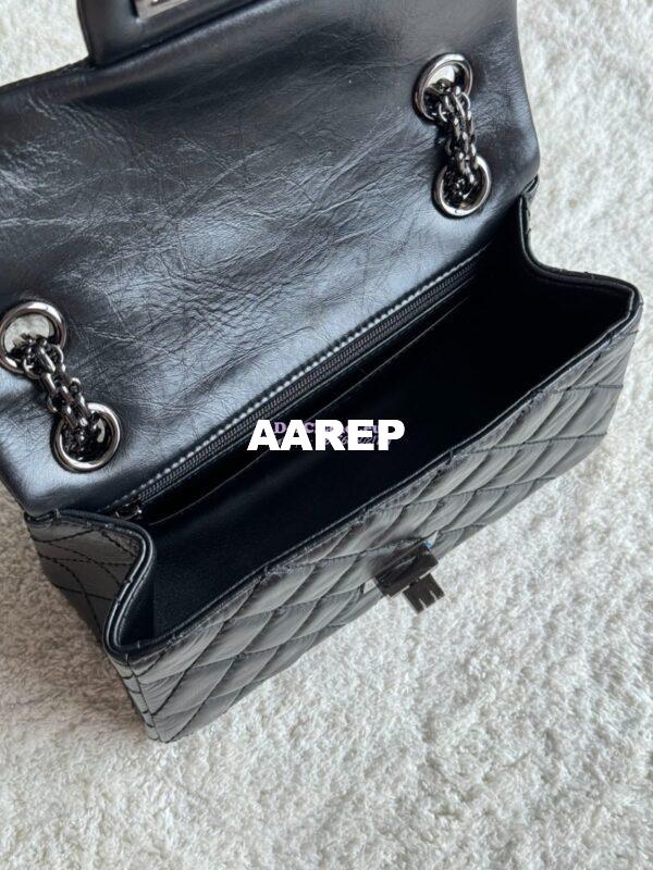 Replica Chanel Reissue 2.55 Small Flap Bag in Aged Calfskin All Black 8