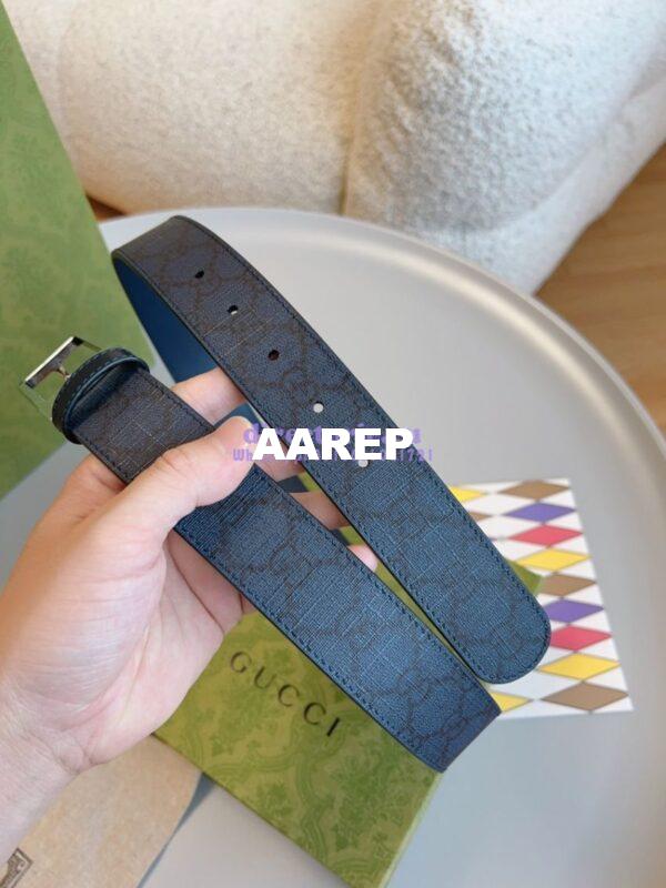 Replica Gucci GG Supreme 35mm Canvas Belt with Rectangular Buckle 722370 16