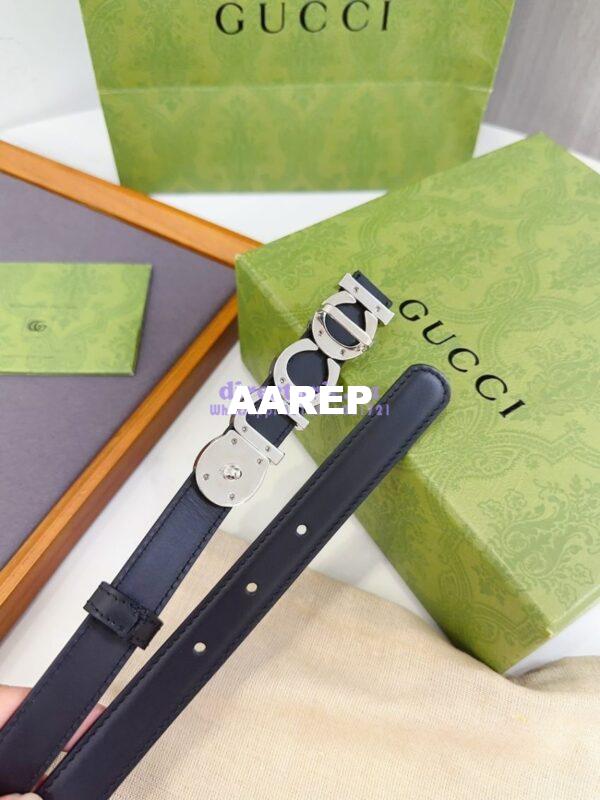 Replica Gucci Logo Buckle Thin Belt Leather 751600 15