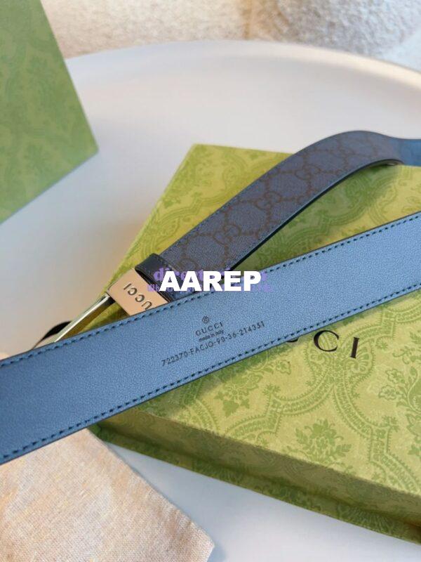 Replica Gucci GG Supreme 35mm Canvas Belt with Rectangular Buckle 722370 18