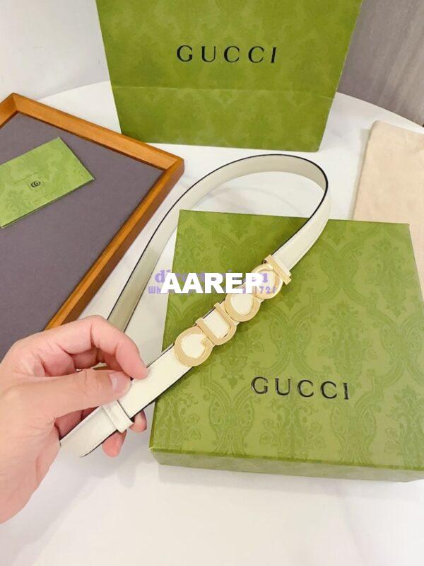 Replica Gucci Logo Buckle Thin Belt Leather 751600 17