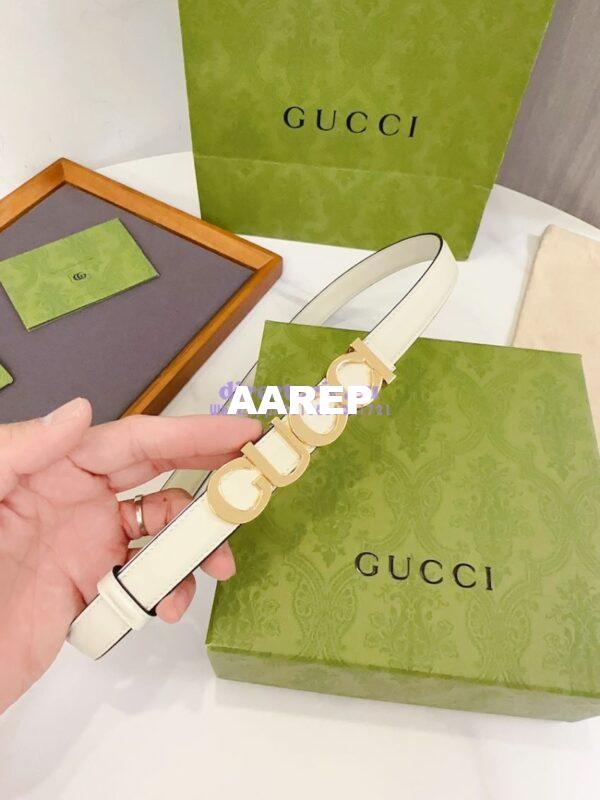 Replica Gucci Logo Buckle Thin Belt Leather 751600 19