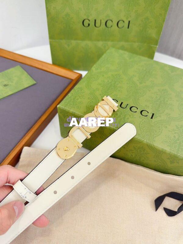 Replica Gucci Logo Buckle Thin Belt Leather 751600 21